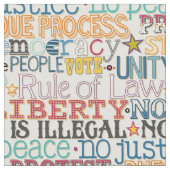 wake up stand up typography ファブリック (クローズアップ)