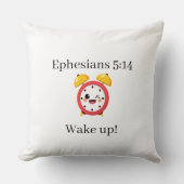 Wake up throw pillow クッション (正面)