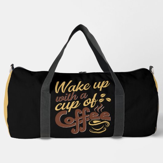 Wake Up With Coffee Graphic  ダッフルバッグ (正面)