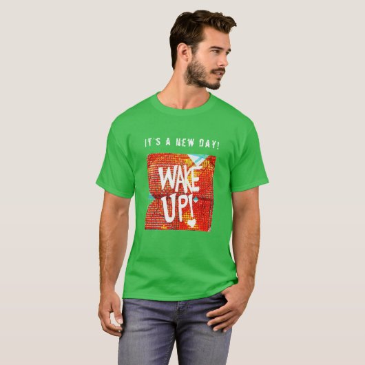 Wake Up! With Personalized Message  Tシャツ (正面フル)