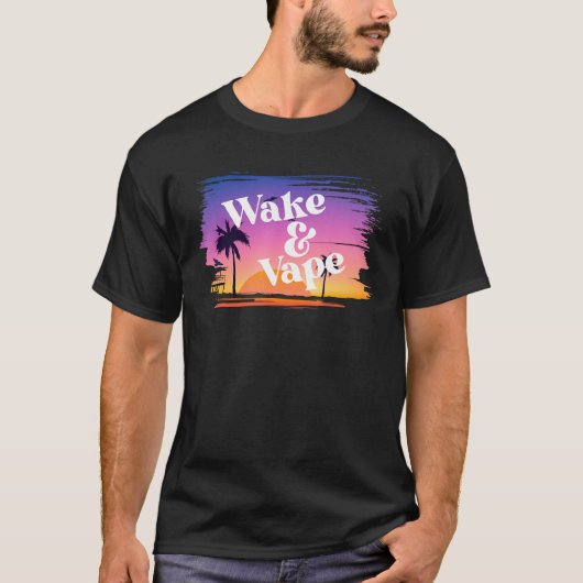 Wake & Vape Sunrise Vaping Hobbyist & Nicotic Fi Tシャツ (正面)