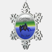 Wakeboardのピューターの雪片のクリスマスのオーナメント スノーフレークピューターオーナメント (右)