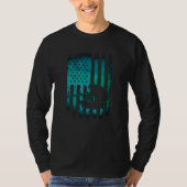 Wakeboard American Flag Wakeboarder Wakeboarding Tシャツ (正面)