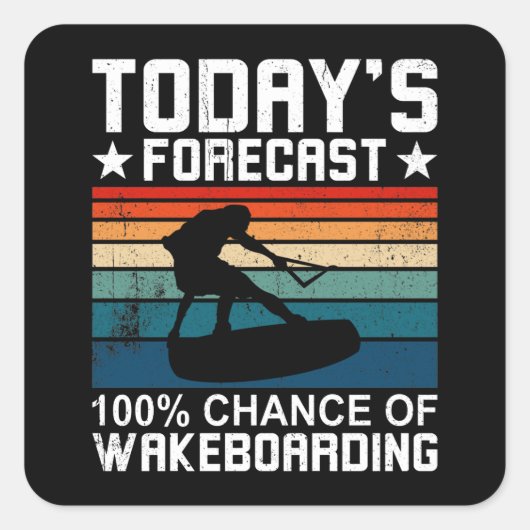 Wakeboard and Wakeboarding Forecast スクエアシール (正面)