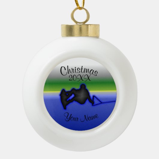 Wakeboard Ceramic Ball Christmas Ornament セラミックボールオーナメント (正面)