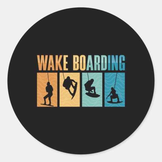 Wakeboard Wake Boarding Wakeboarder Wakeboarding ラウンドシール (正面)