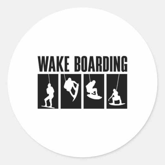 Wakeboard Wake Boarding Wakeboarding Wakeboarder ラウンドシール (正面)