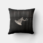 Wakeboarder; クールな黒 クッション (裏面)