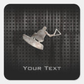 Wakeboarder; クールな黒 スクエアシール (正面)