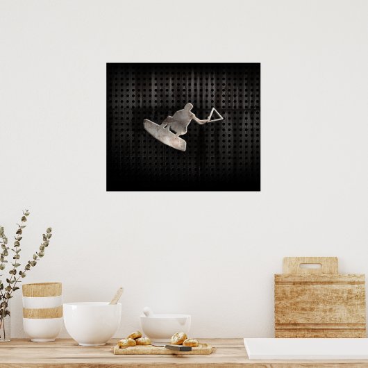 Wakeboarder; Cool Black ポスター (キッチン)