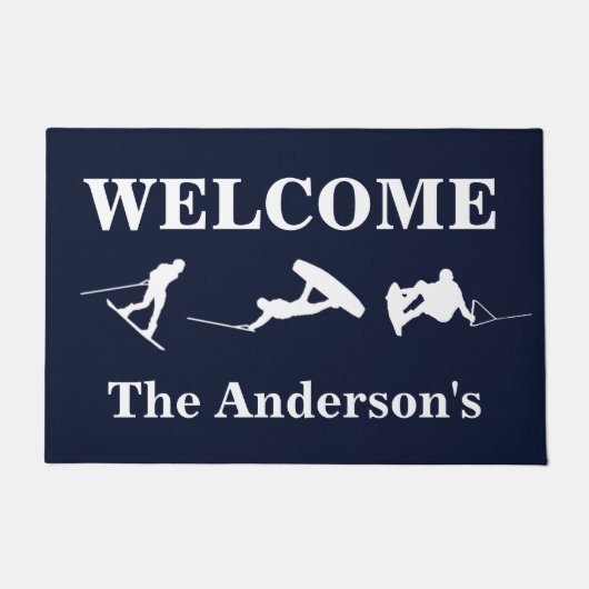 Wakeboardingのパーソナライズな玄関マット ドアマット (正面)