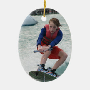 Wakeboardingの青年オーナメント セラミックオーナメント
