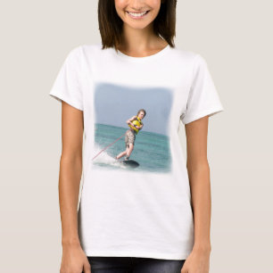 Wakeboardingの10代のな女性ワイシャツ Tシャツ