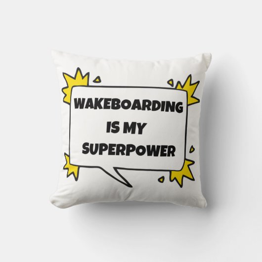 Wakeboarding is my superpower クッション (正面)