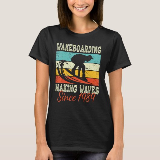 Wakeboarding since 1989 Vintage wakeboard Tシャツ (正面)