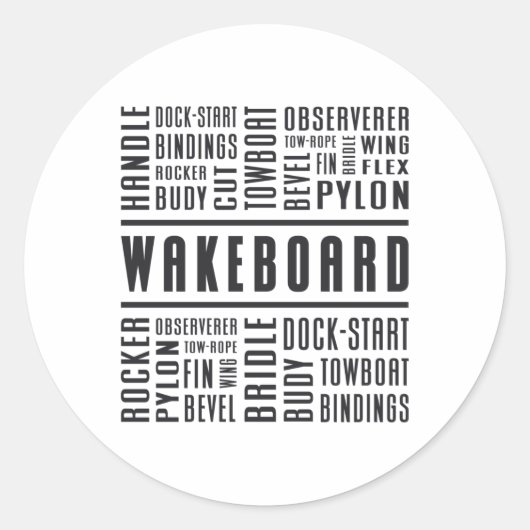 Wakeboarding Wakeboard Wake Wakeboarder Lovers ラウンドシール (正面)