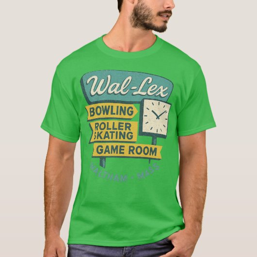 Wal-Lex レトロ ボウリング ローラーウェイ ヴィンテージ Tシャツ (正面)