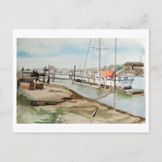 Walberswick Harbour Suffolk Coastal Art ポストカード (正面)
