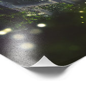 Wald, Bäume auf Waldlichtung, Dämmerung フォトプリント (角)