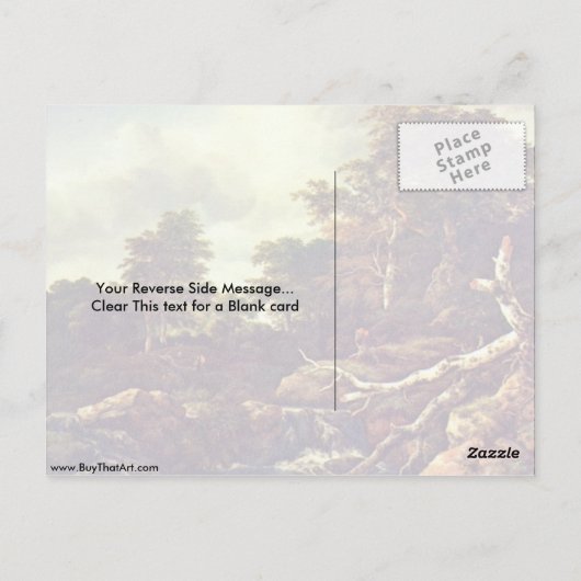 Wald by Jacob Isaackszoon Van Ruisdael ポストカード (裏面)