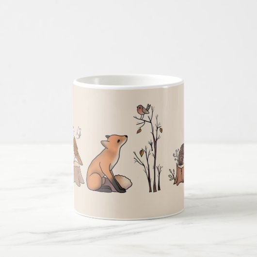 Wald mit Tieren コーヒーマグカップ (中央)