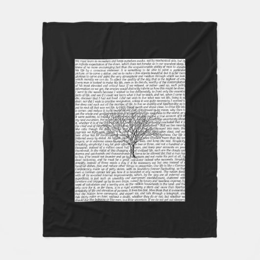 Waldenの森の文学的な文字のフリースブランケット フリースブランケット (正面)