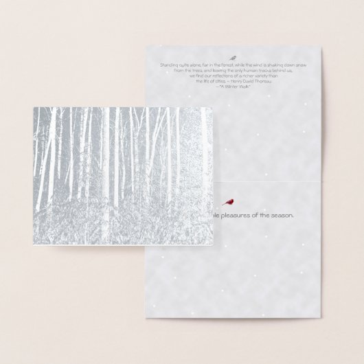 Waldenの池か森: Yuletideの休日 箔カード (ディスプレー)