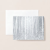 Waldenの池か森: Yuletideの休日 箔カード (封筒付き正面)