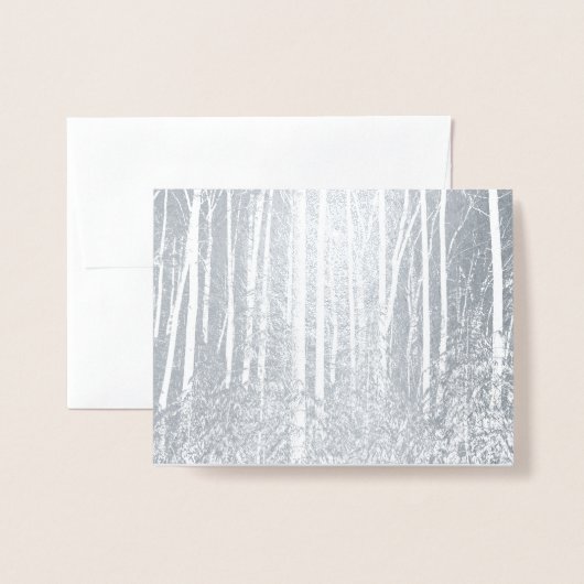 Waldenの池か森: Yuletideの休日 箔カード (封筒付き正面)