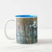 Waldenの池のケルンが付いているマグを目覚めて下さい ツートーンマグカップ (左)