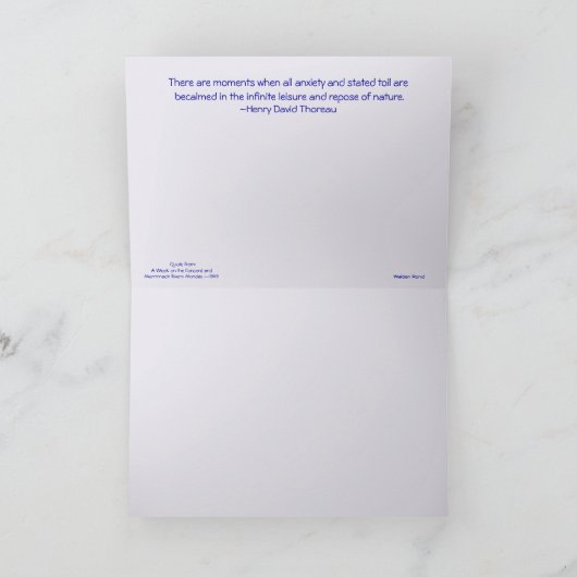 Waldenの池の日没 カード (内部)