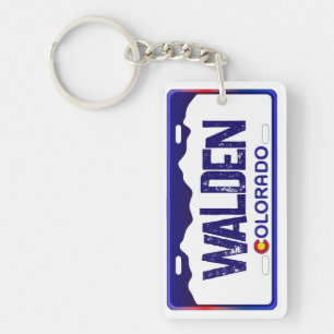 Walden Coloradoブルーライセンスプレートキーチェーン キーホルダー