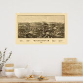 Walden, NYパノラママップ – 1887 ポスター (キッチン)