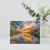 Walden Pond Concord, Massachusetts Sunset ポストカード (スタンド正面)