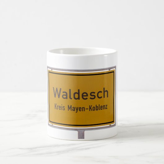 Waldesch Ortsschildの市境の印 コーヒーマグカップ (中央)