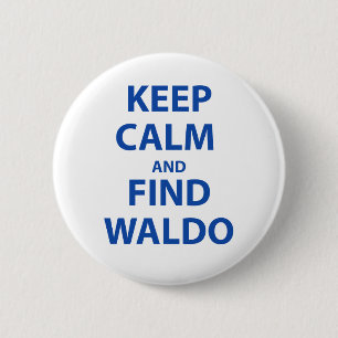 Waldo穏やか、発見保って下さい 缶バッジ