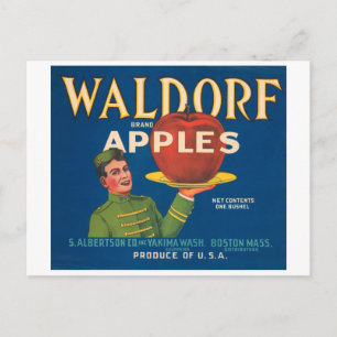 Waldorfブランドリンゴヴィンテージ枠ラベル ポストカード