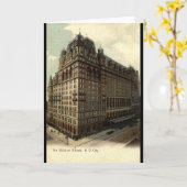 Waldorf Astoria、ニューヨークシティの1908年のヴィンテージ カード (黄色い花)