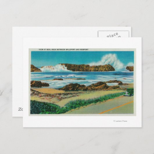 WaldportとNewportの間のシールロックで表示 ポストカード (正面/裏面)