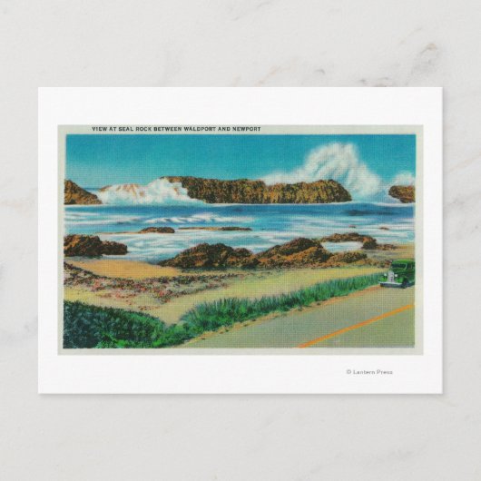 WaldportとNewportの間のシールロックで表示 ポストカード (正面)