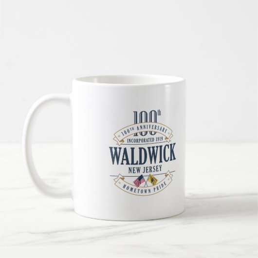 Waldwick、ニュージャージー、100th Anniv。 コーヒー・マグ コーヒーマグカップ (左)