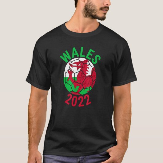 Wales 2022 Football Supporter Championship Soccer  Tシャツ (正面)