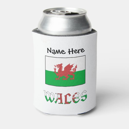 Wales and Welsh Flag with Your Name 缶クーラー (缶裏面)