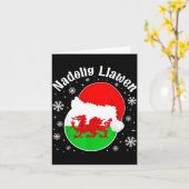 Wales Christmas Welsh Christmas Greeting Nadolig L カード (黄色い花)