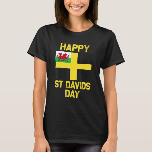 Wales 'Cymru' Welsh flag St. Davids Day Dewi Hapus Tシャツ (正面)