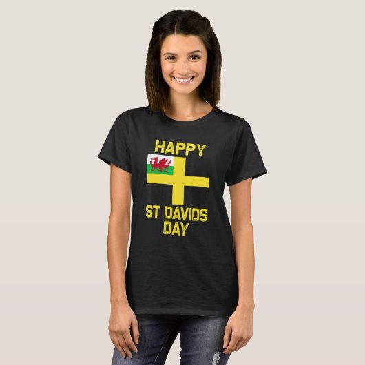 Wales 'Cymru' Welsh flag St. Davids Day Dewi Hapus Tシャツ (正面フル)