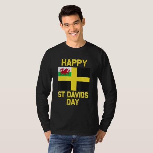Wales 'Cymru' Welsh flag St. Davids Day Dewi Hapus Tシャツ (正面フル)