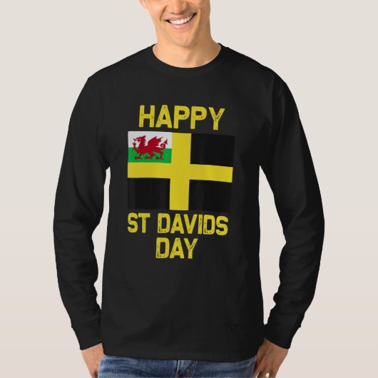 Wales 'Cymru' Welsh flag St. Davids Day Dewi Hapus Tシャツ (正面)