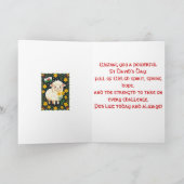 Wales Follower Cute Lamb Surrounded By Daffodils カード (内部)