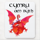 'Wales Forever!' Mousepad: Red Dragon マウスパッド (正面)